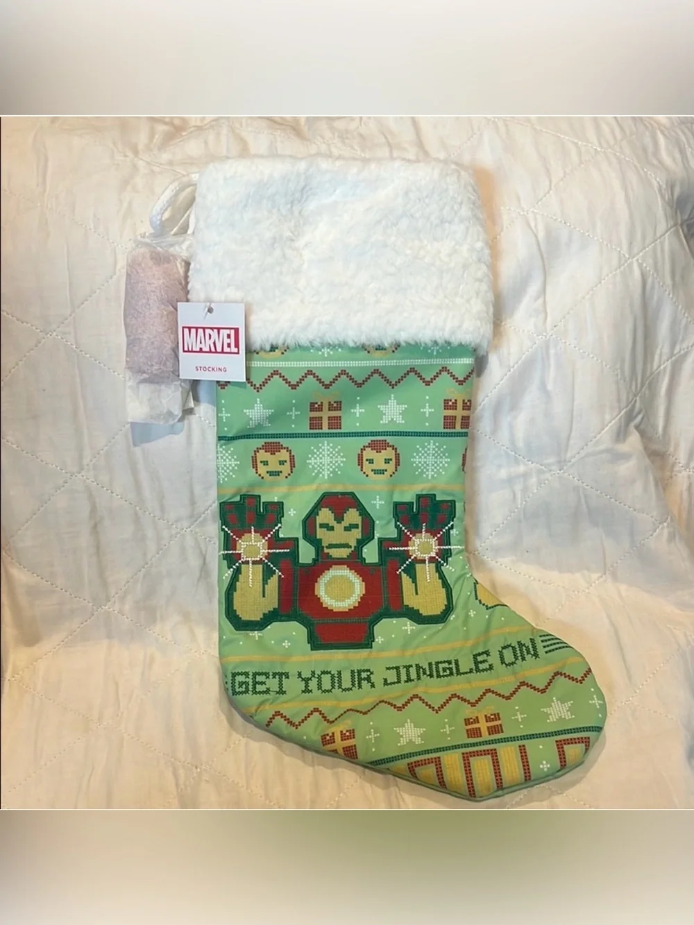 Marvel Iron Man St Nicholas Square Christmas Stocking NWT